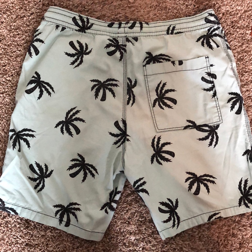 Palm Tree Print Drawstring Shorts - Picture 2 of 2